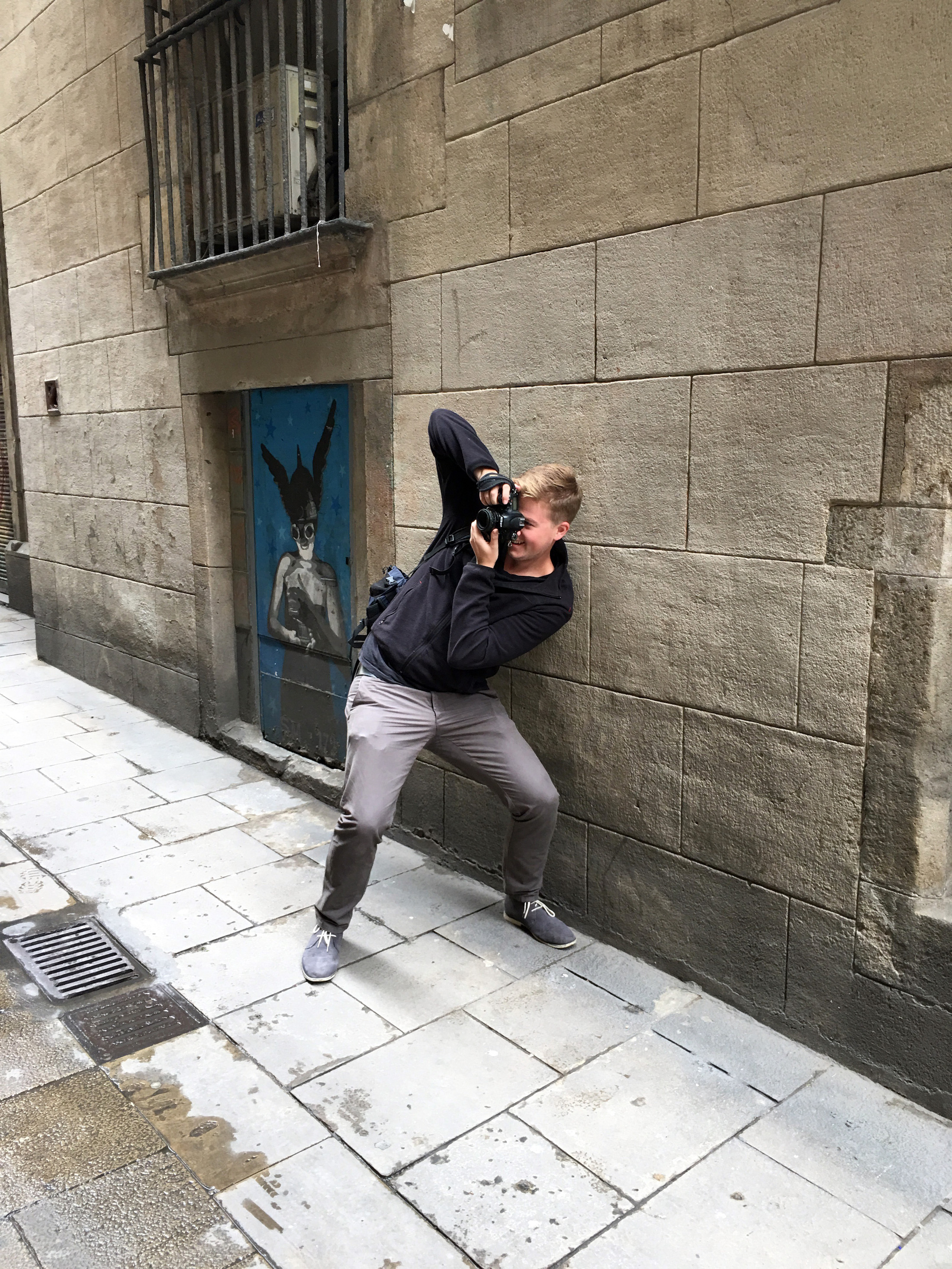  Francisco in shooting mode in the Gothic Quarter. Captured by Michelle 
